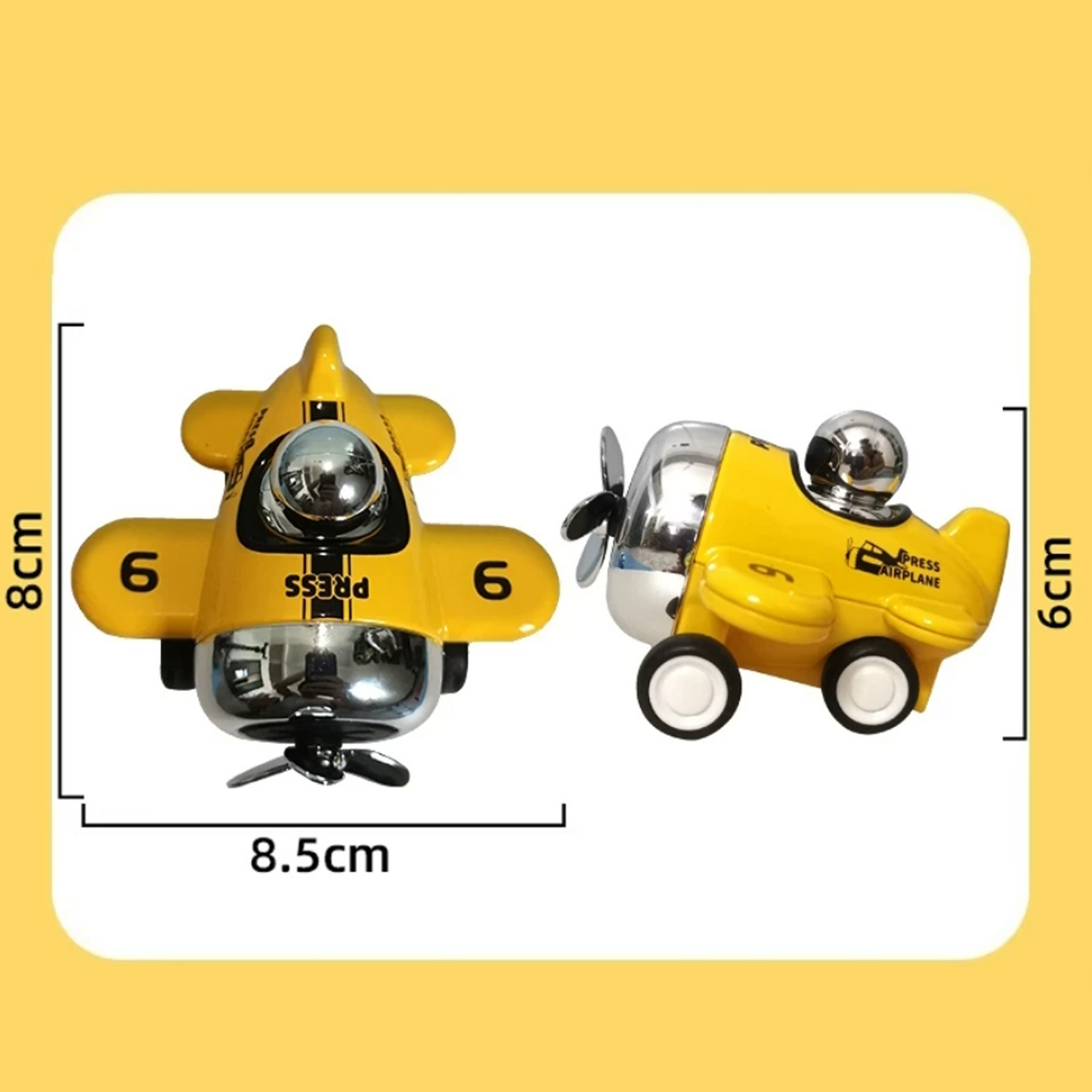 4PCS Press & Go Toy Airplanes, Friction-Powered Fighter Planes for Kids