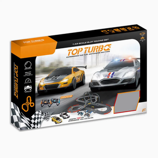 Top Turbo Dual Loop Slot Car Racing Track Set