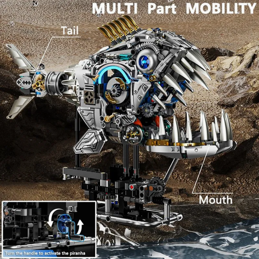 Mechanical Angler Fish Building Blocks Set