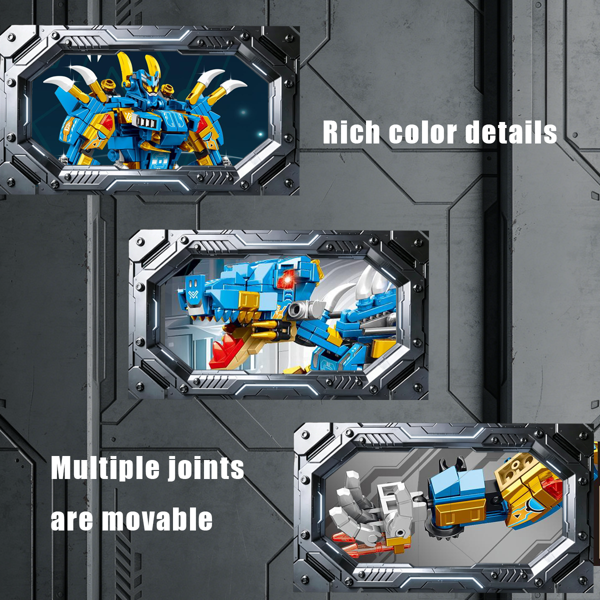 2-in-1 Spinosaurus Mecha Building Blocks, STEM Toy for Kids