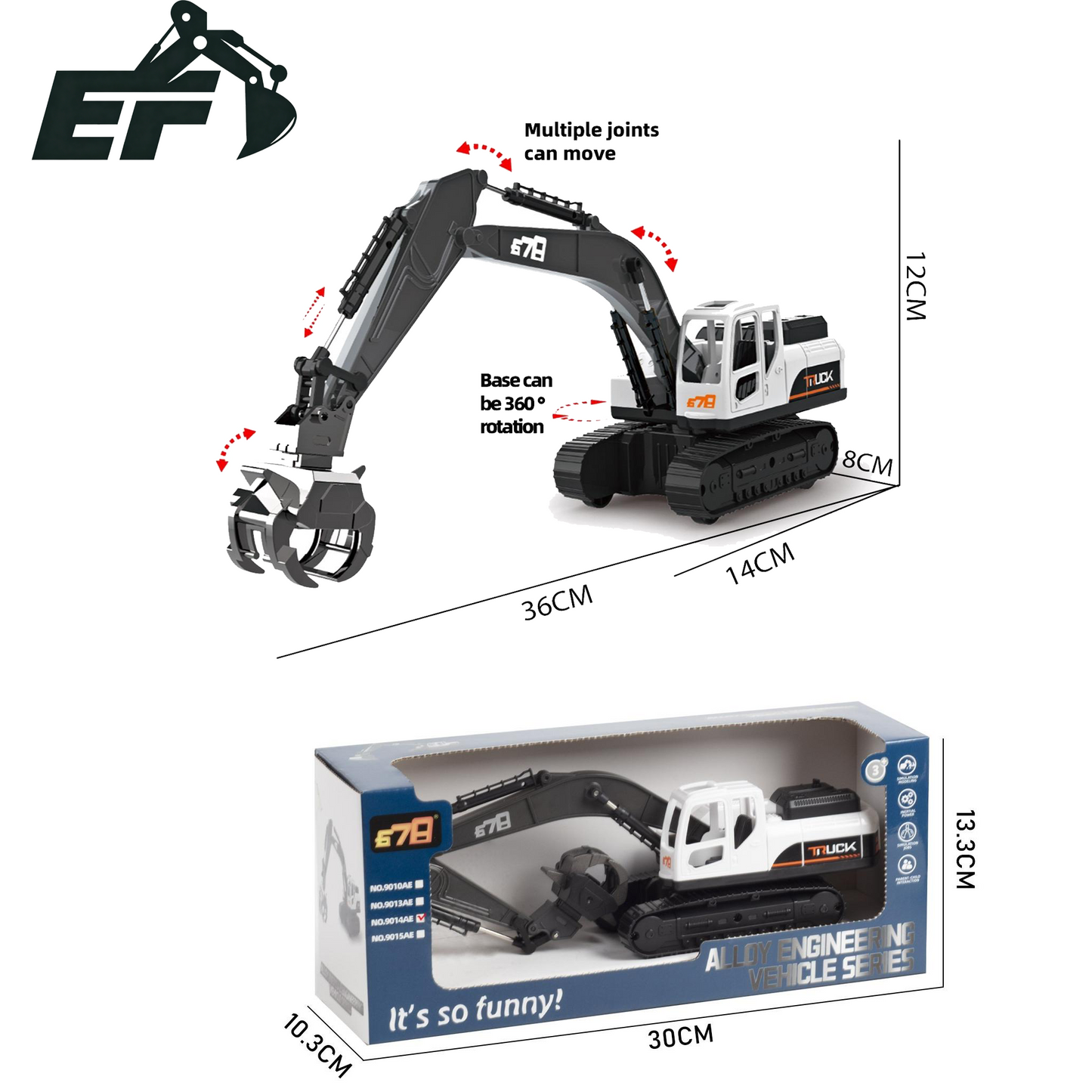 9014AE-Inertial Grapple Excavator Toy Truck