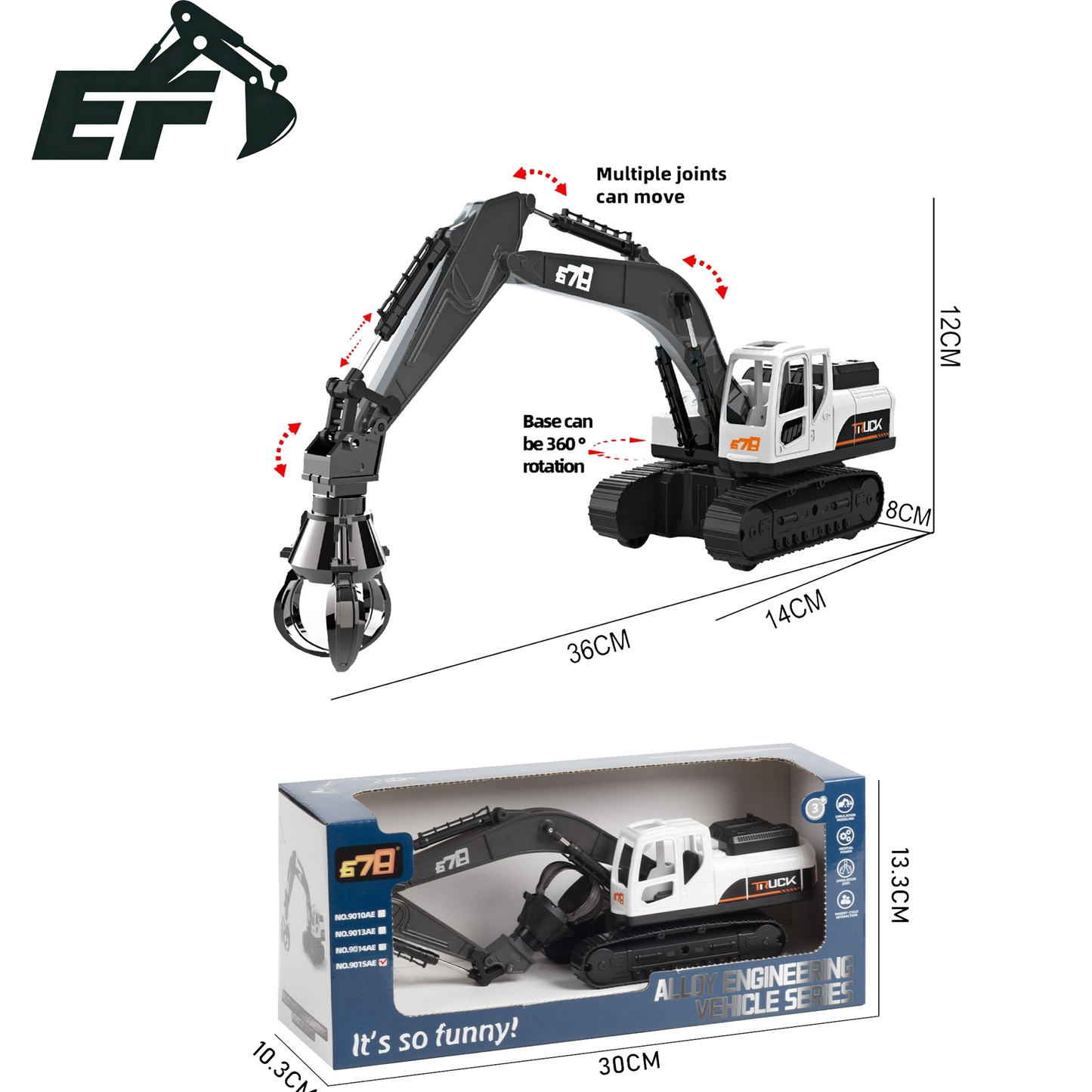 9015AE-Inertial Grapple Excavator Toy Truck