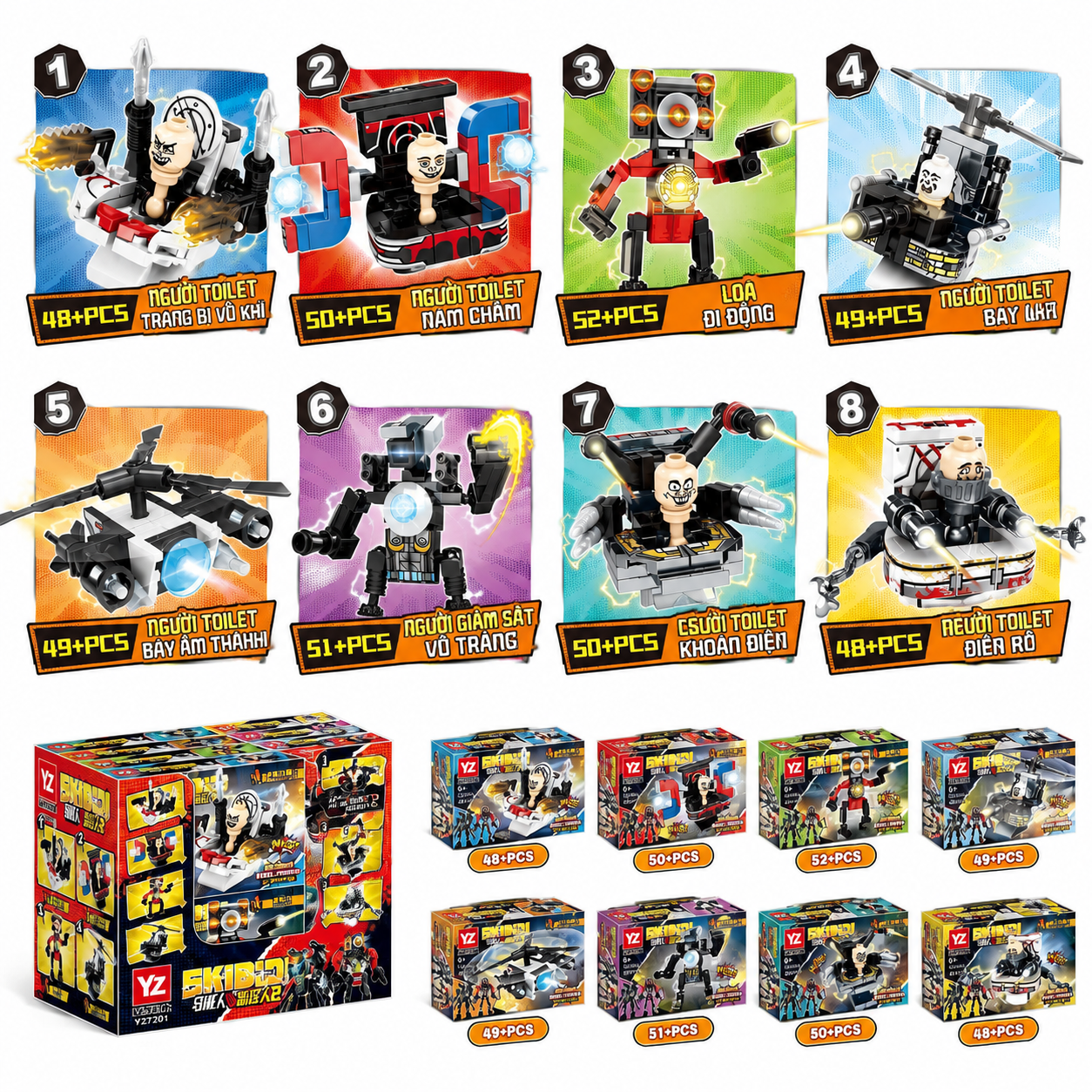 Skibidi Toilet Titan Mech Building Blocks Set-8pcs