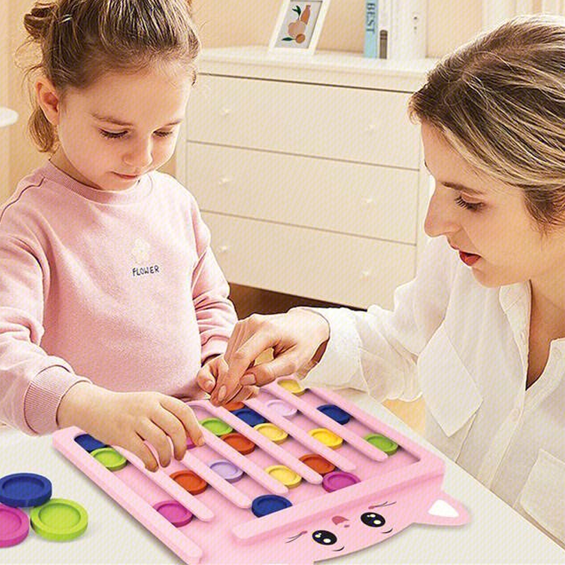 Cat-shaped Color Sorting Sliding Board Educational Toy