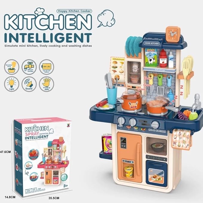 Kids Pretend Play Kitchen Toy Set with Spray & Lights
