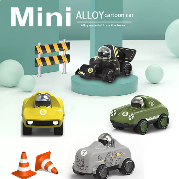 Alloy Press & Go Racing Cars, Friction-Powered Toy Vehicles for Kids