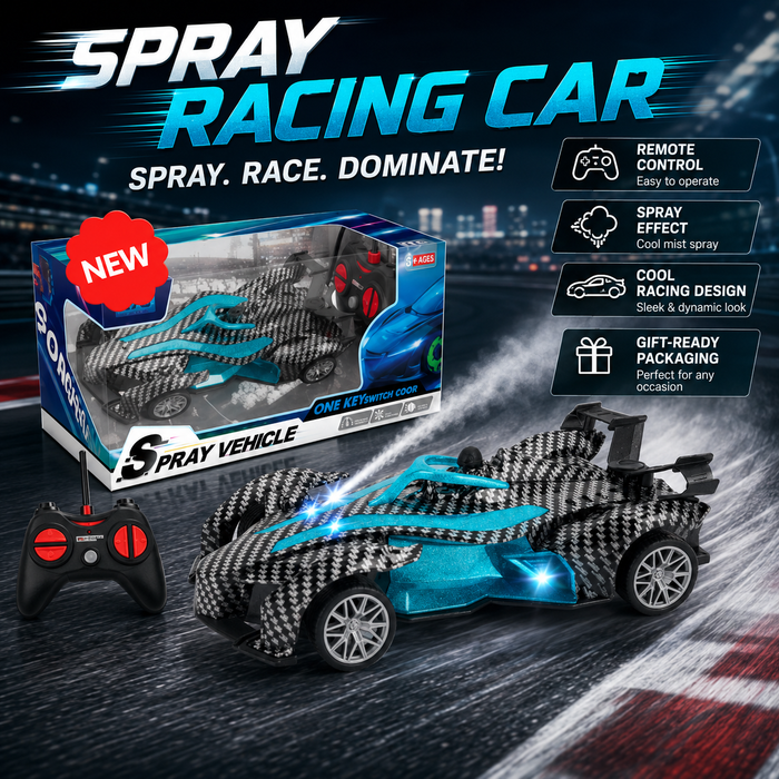Spray Racing RC Car – Carbon-Pattern Remote Control Race Car with Mist Spray Effect