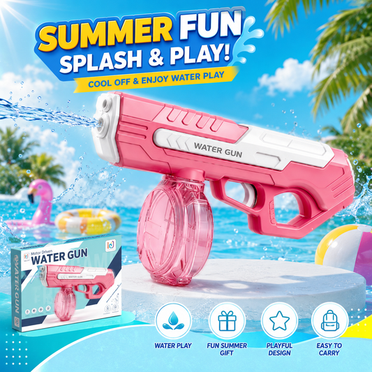 Pink Motor Driven Electric Water Gun with Large Capacity Tank
