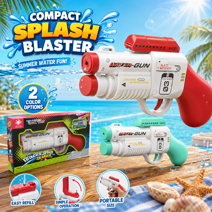 Compact Splash Blaster Water Gun with 85ml Tank & 6m Range
