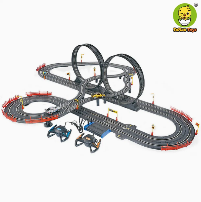 Top Turbo Dual Loop Slot Car Racing Track Set