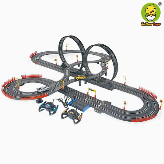 Top Turbo Dual Loop Slot Car Racing Track Set
