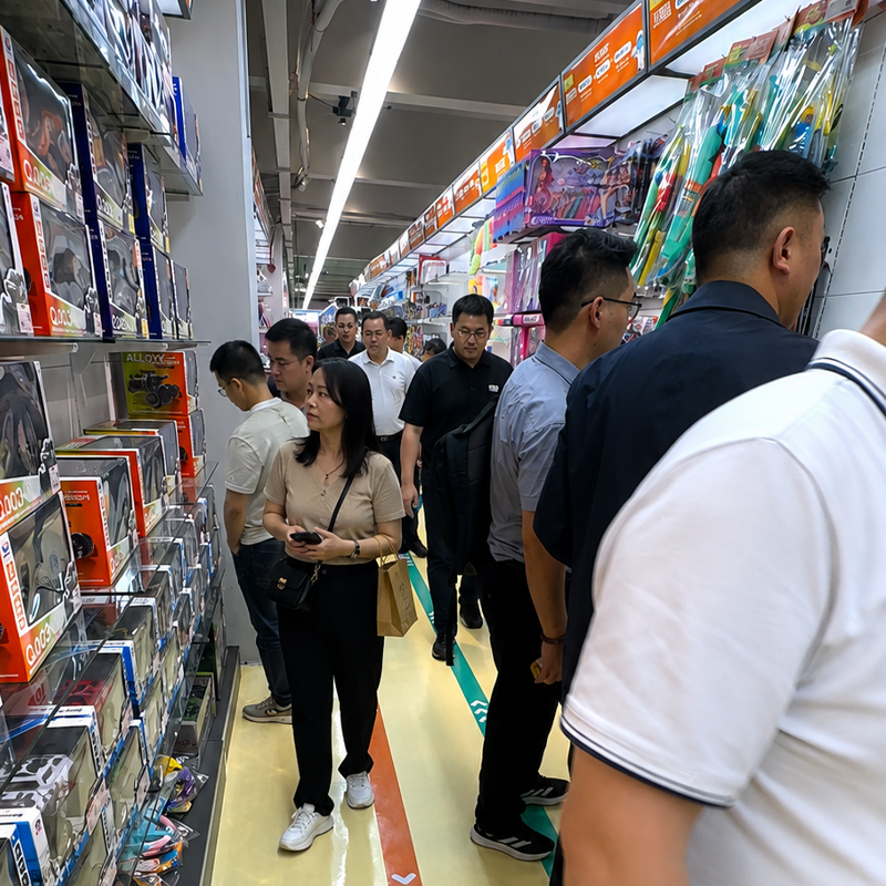 Welcoming overseas business customers to our showroom.