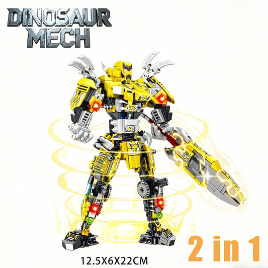 2-in-1  Triceratops Mecha Building Blocks, STEM Toy
