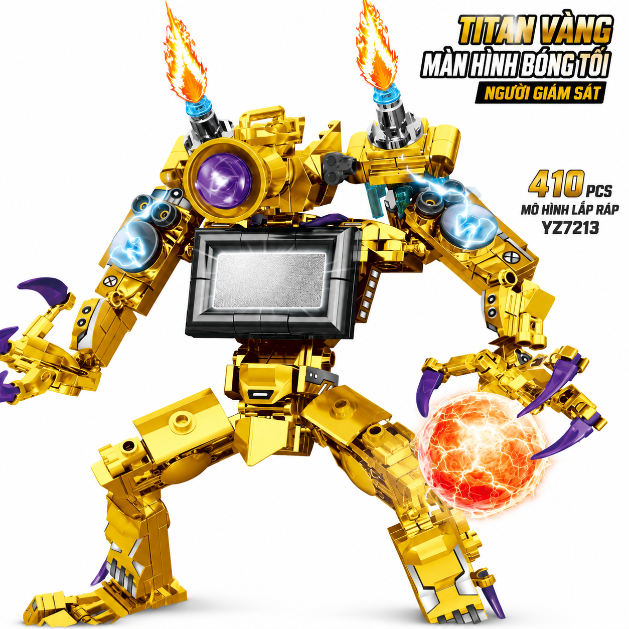Skibidi Toilet Golden Titan Camera Man Building Blocks