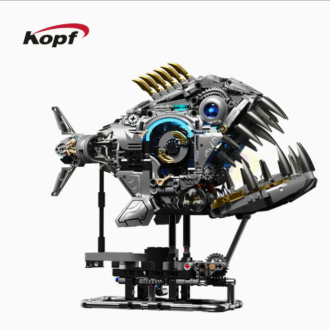 Mechanical Angler Fish Building Blocks Set