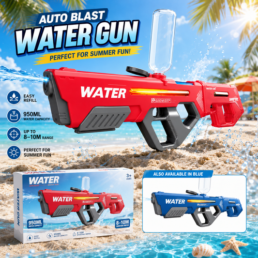 Auto Blast Electric Water Gun with 950ml Tank & 10m Range