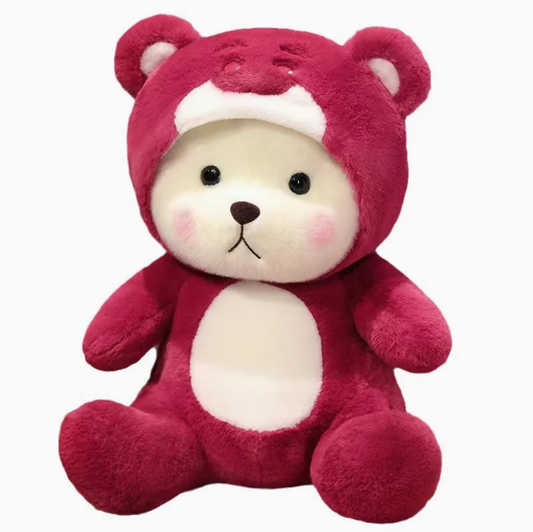 Reversible Strawberry Bear Plush Toy