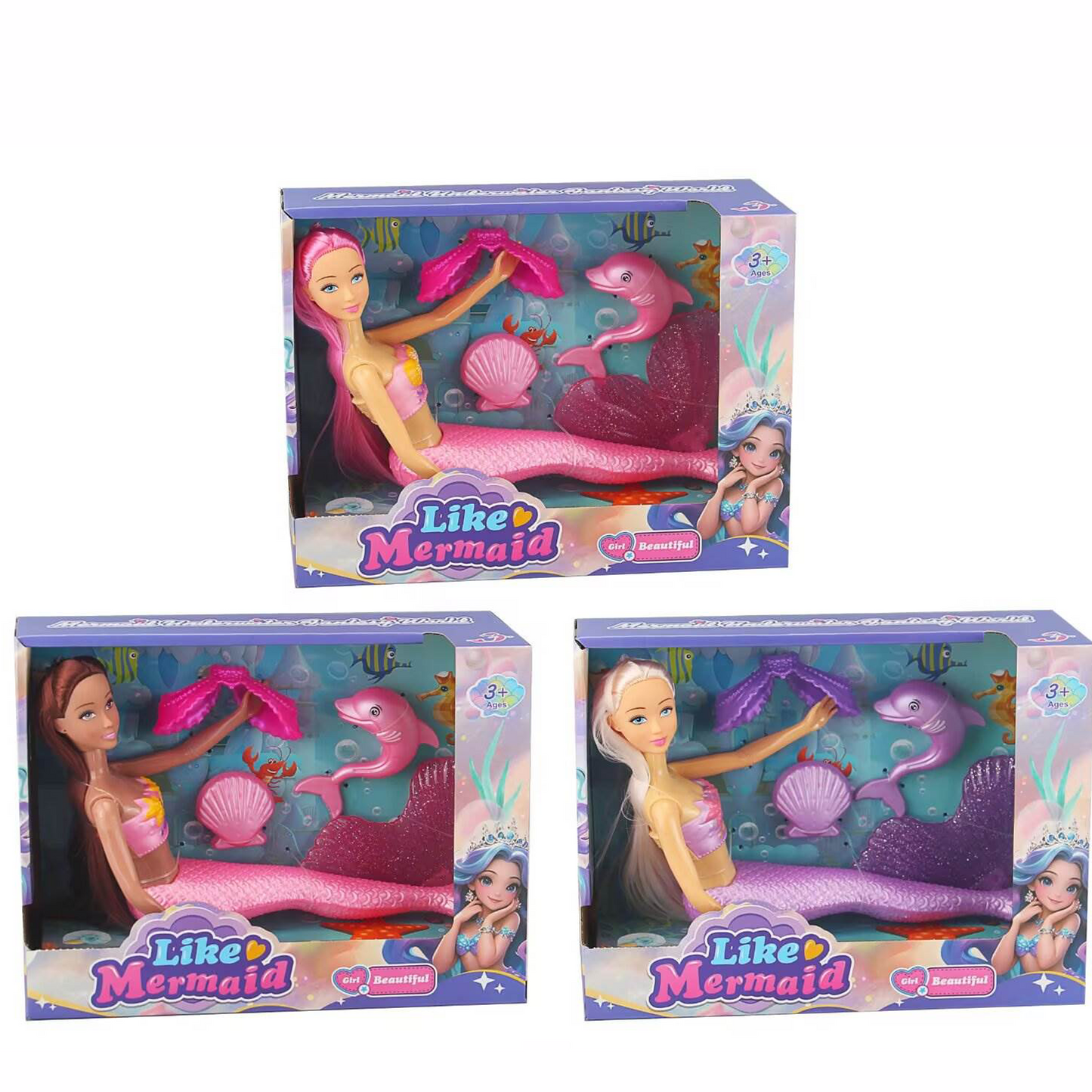 14" Mermaid Princess Doll Playset