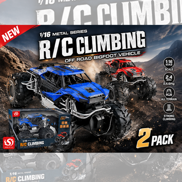 2-Pack RC Off-Road Monster Truck Set – High-Performance Remote Control Climbing Cars