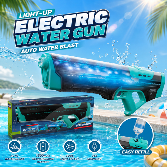 Light-Up Electric Water Gun with 1500mAh Rechargeable Battery
