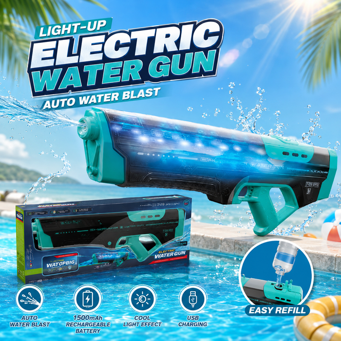 Light-Up Electric Water Gun with 1500mAh Rechargeable Battery