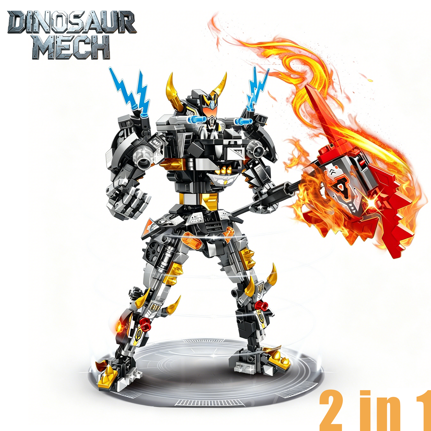 2-in-1 Tyrannosaurus rex Mecha Building Blocks, STEM Toy