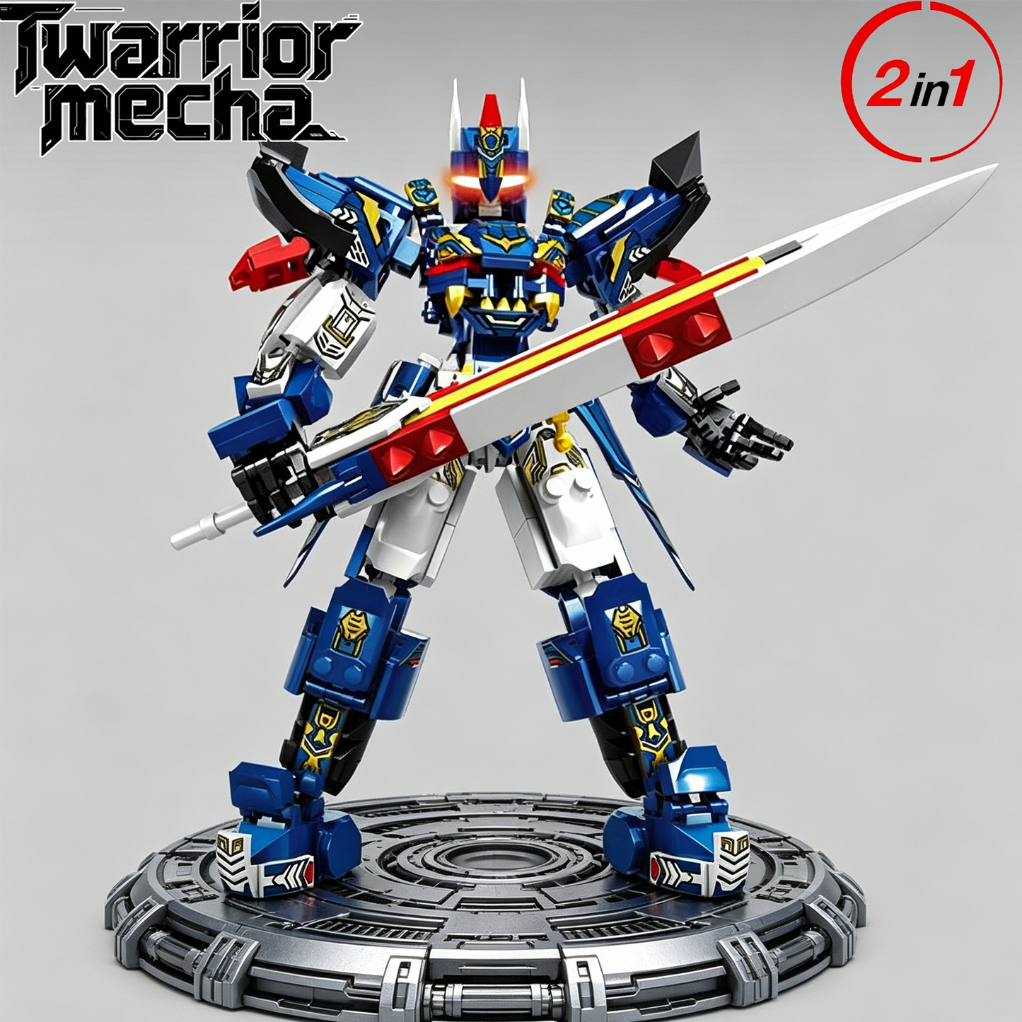 2-in-1 Cao Cao Mecha Building Blocks, Transformable STEM Toy
