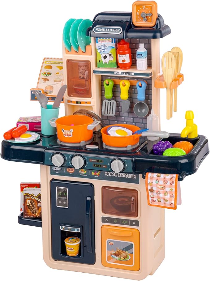 Kids Pretend Play Kitchen Toy Set with Spray & Lights
