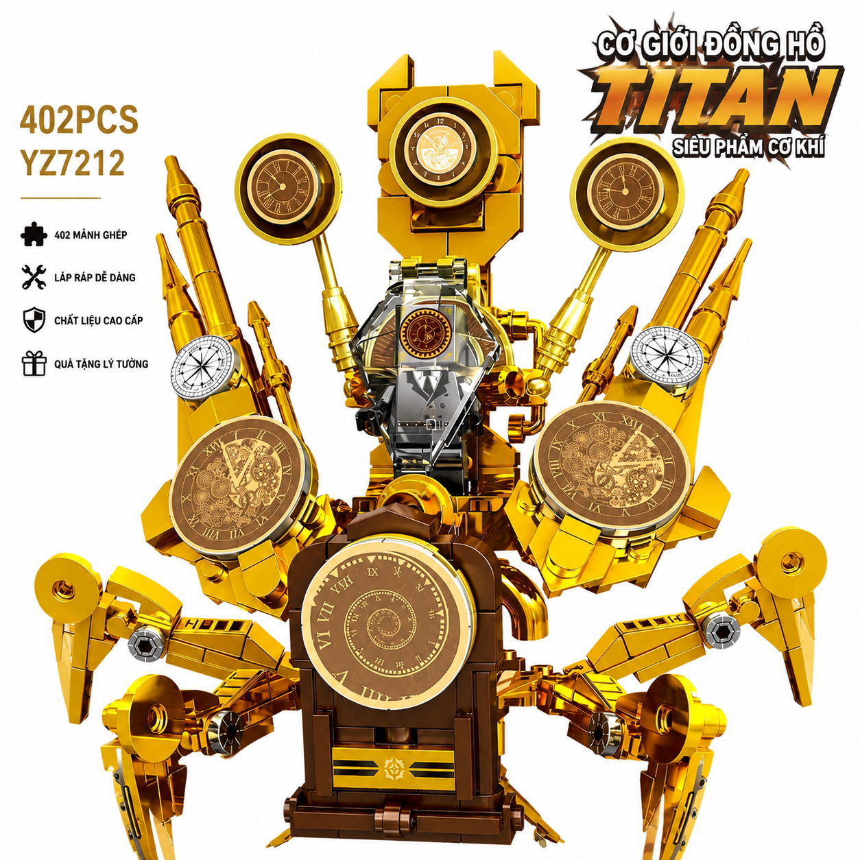 Skibidi Toilet Titan Clock Man Building Blocks