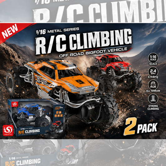 2-Pack RC Off-Road Monster Truck Set – High-Performance Remote Control Climbing Cars
