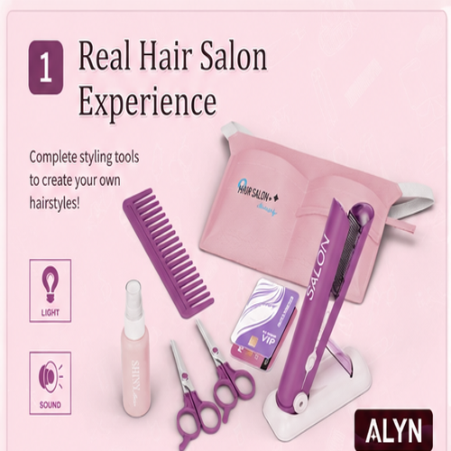 Kids Hair Salon Styling Pretend Play Kit with Light & Sound