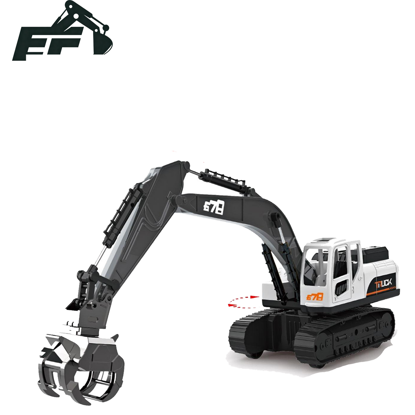 9014AE-Inertial Grapple Excavator Toy Truck