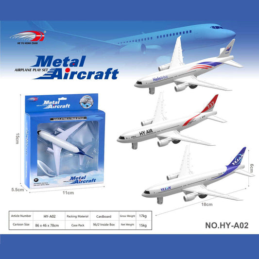 Die-cast pull-back airplane