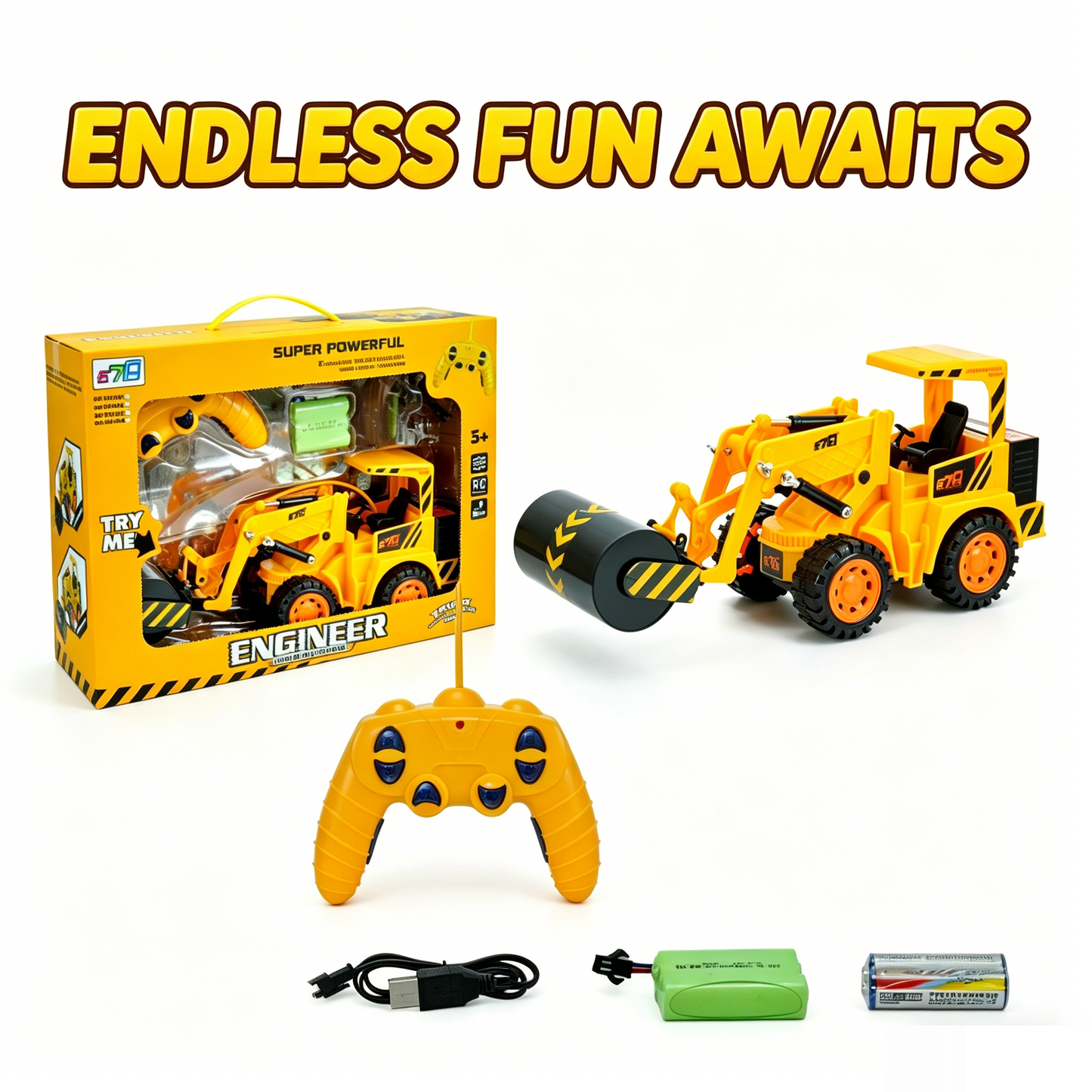 8027E-Remote Control Road Roller Toy
