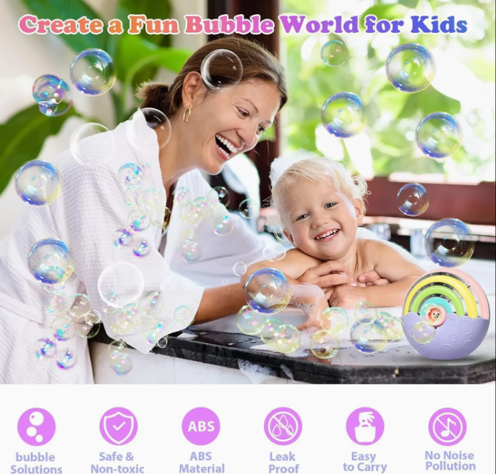 Rainbow Automatic Bubble Machine for Kids