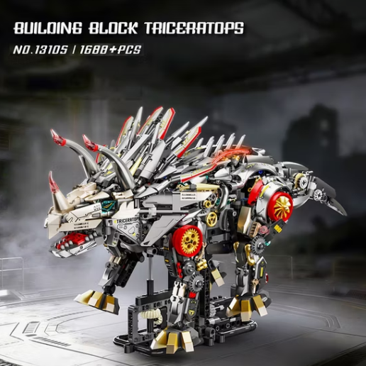 Mechanical Triceratops Building Blocks Set
