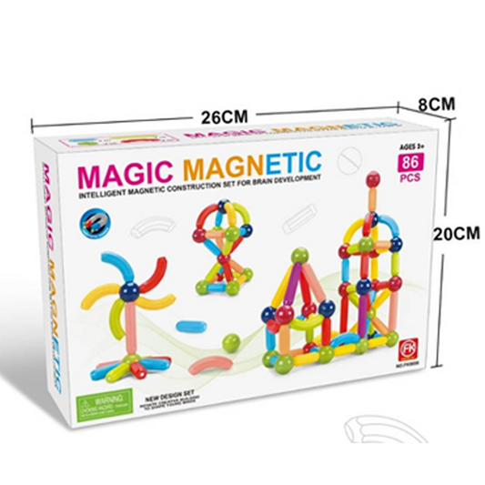 86PCS Magnetic Sticks and Balls Building Set for Kids