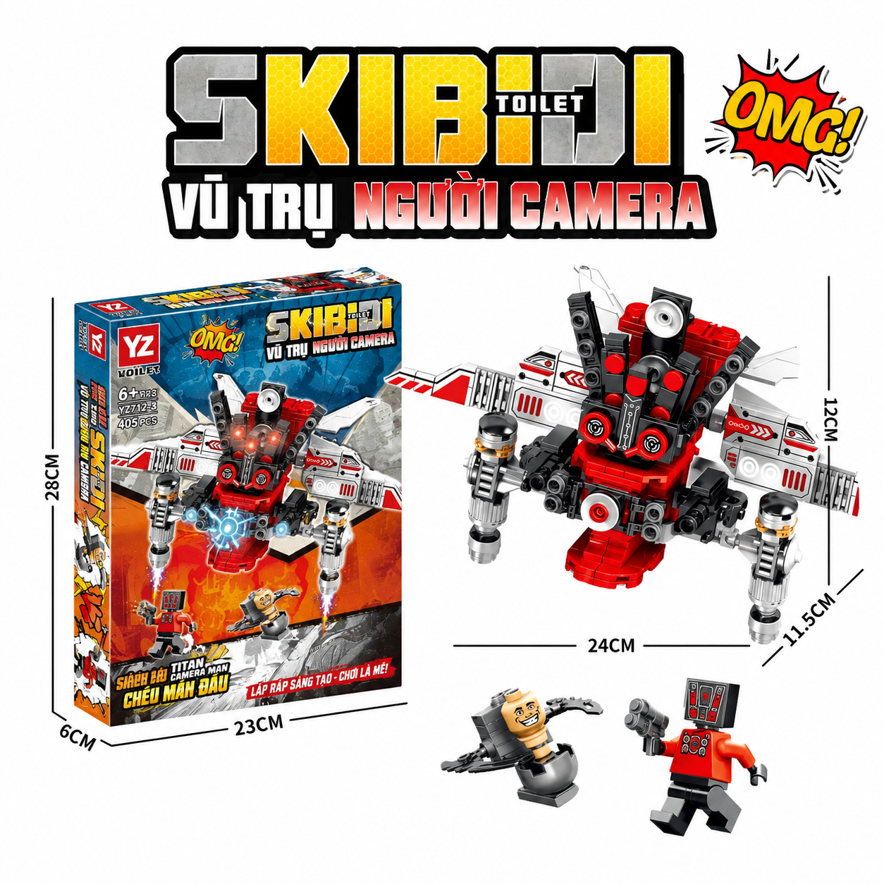 Skibidi Toilet Titan Speaker Man Building Blocks