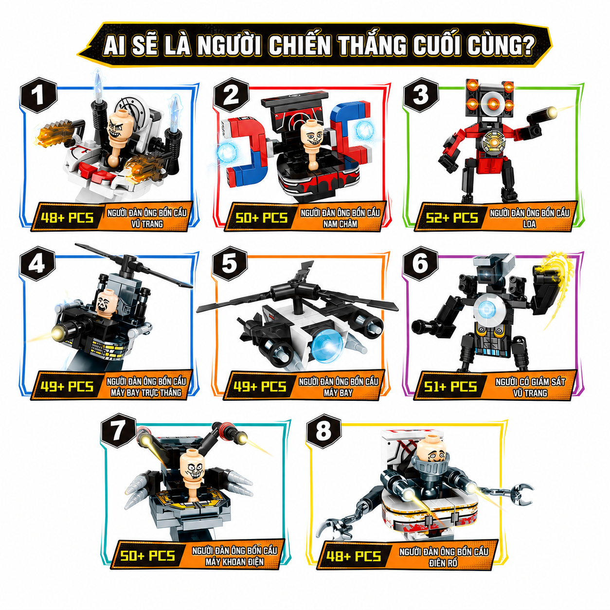 Skibidi Toilet Titan Mech Building Blocks Set-8pcs