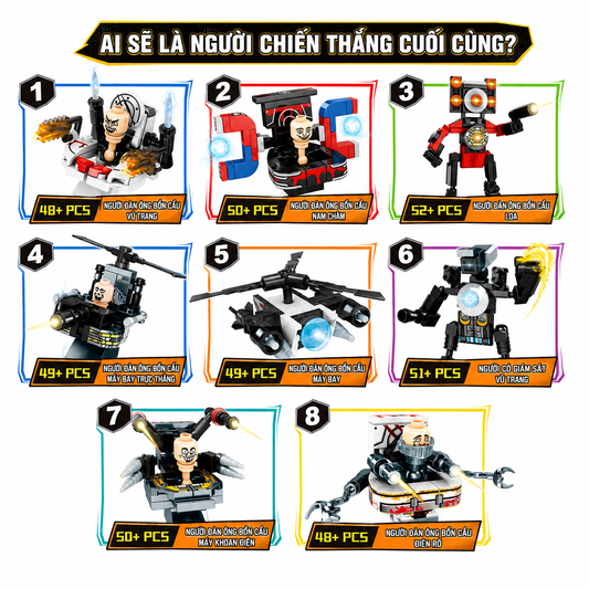 Skibidi Toilet Titan Mech Building Blocks Set-8pcs