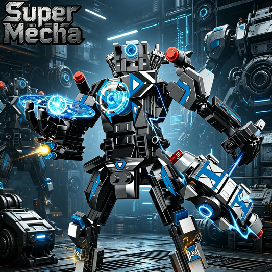 Futuristic Mecha Building Block Set, 408PCS Articulated Robot Model