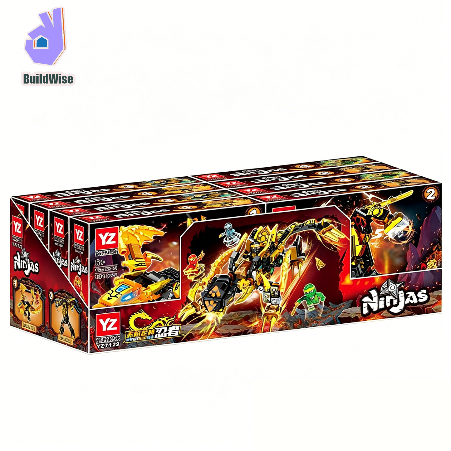 Ninja Dragon 8 Boxes Building Blocks Set