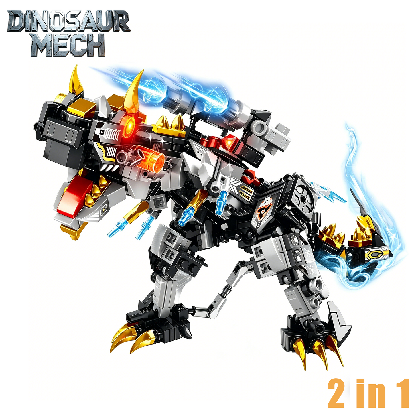 2-in-1 Tyrannosaurus rex Mecha Building Blocks, STEM Toy