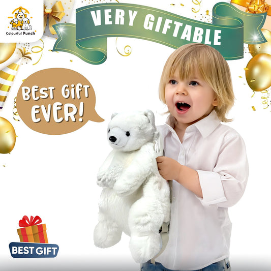 Kids' Plush Polar Bear Backpack