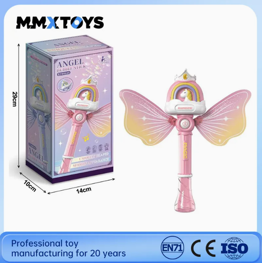 Angel Unicorn Bubble Wand with Light-Up Wings