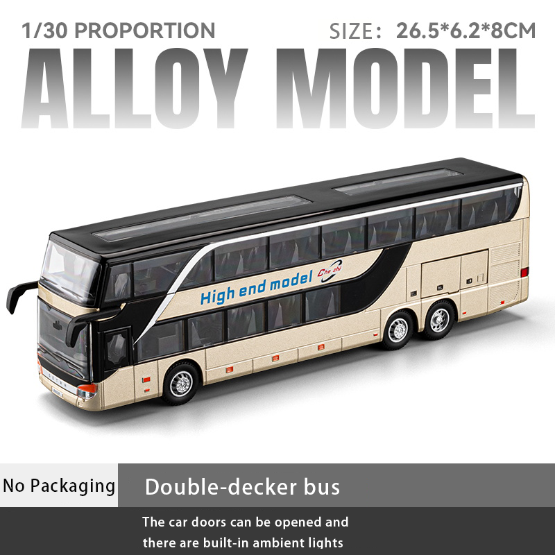 1:30 Alloy Double-Decker Bus Model with Light & Sound