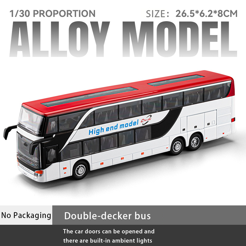 1:30 Alloy Double-Decker Bus Model with Light & Sound