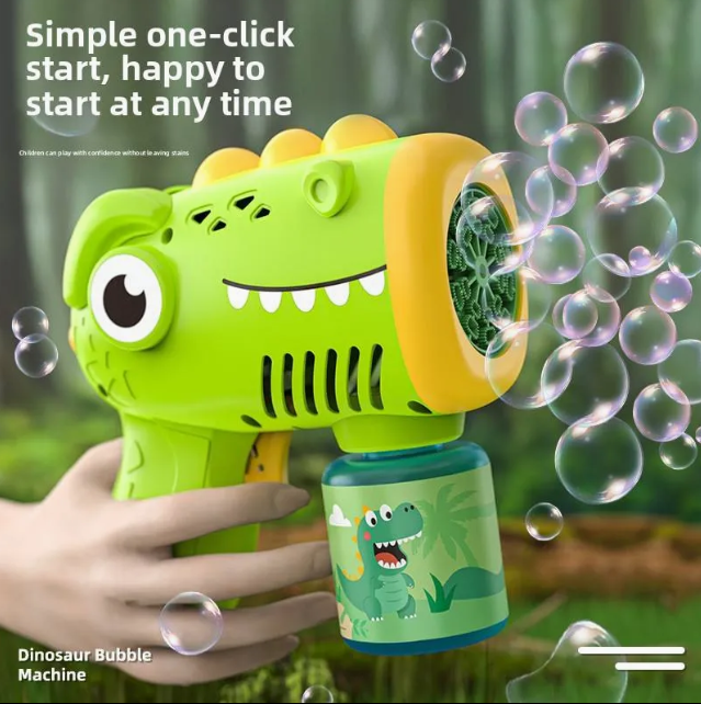 Automatic Dinosaur Bubble Gun Toy for Kids