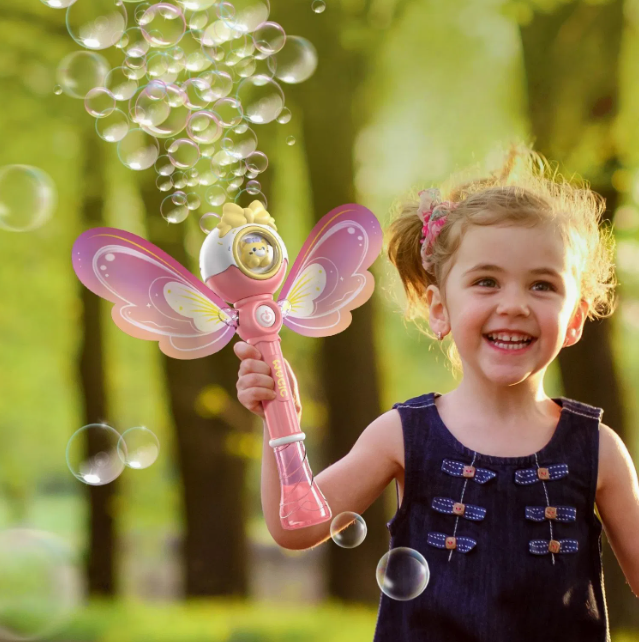 Angel Unicorn Bubble Wand with Light-Up Wings