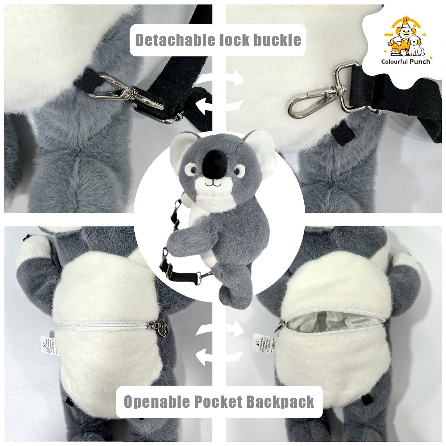 Kids' Plush Koala Crossbody & Backpack